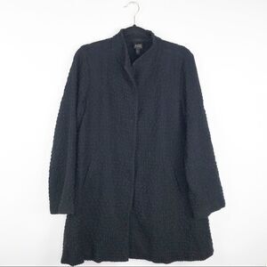 Eileen Fisher‎ black wool textured jacket